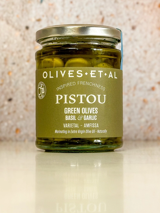 Pistou Basil & Garlic Whole Olives