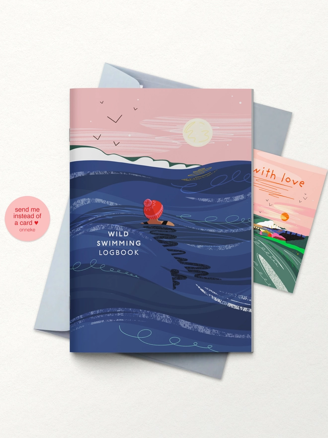 wild swimming logbook, wild swimmer gift, swimming gift, cold water swimming, sea swimming gift, feel good gift, outdoor gift, swimming journal, eco friendly stationery, coastal gift, sustainable notebook, gift for swimmers, open water swimming
