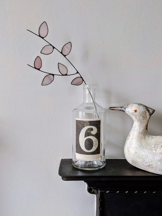 Stained glass pussy willow branch