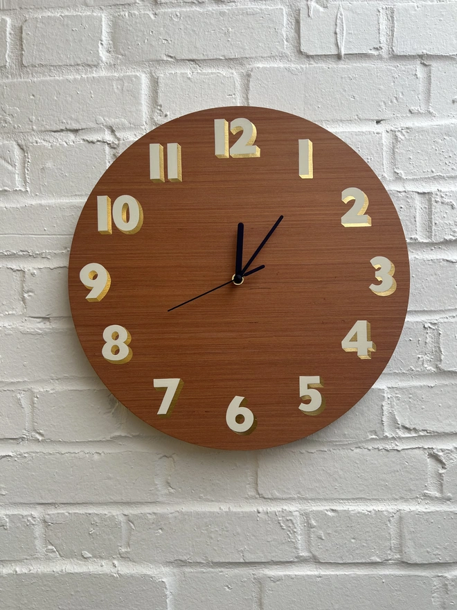 hand painted gold leaf sylvie signs clock