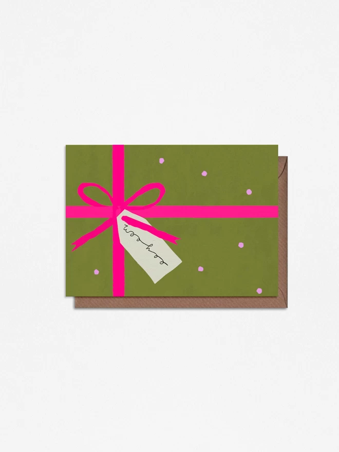  Neon Celebration card with recycled C6 Kraft envelope 
