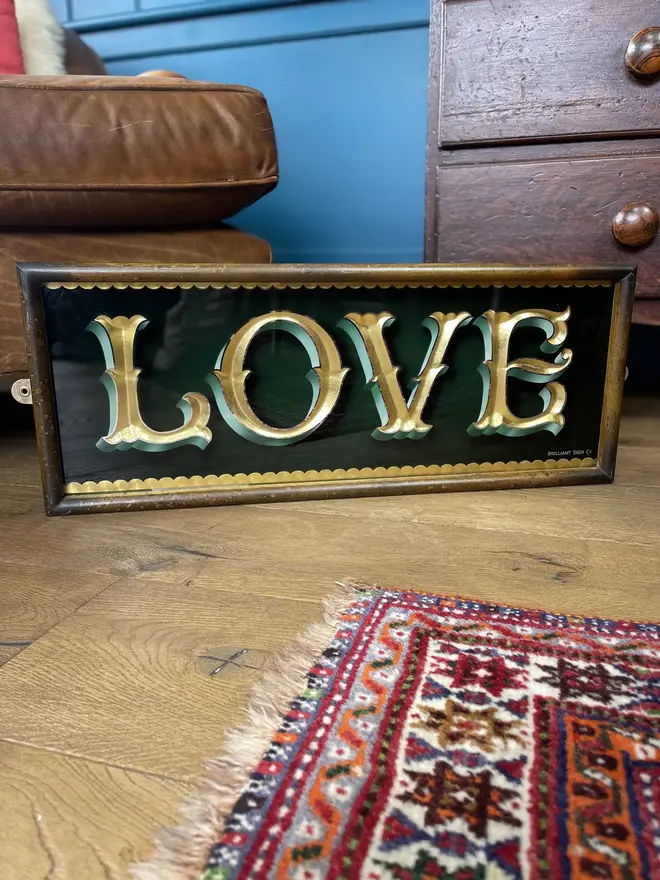 LOVE acid etched sign