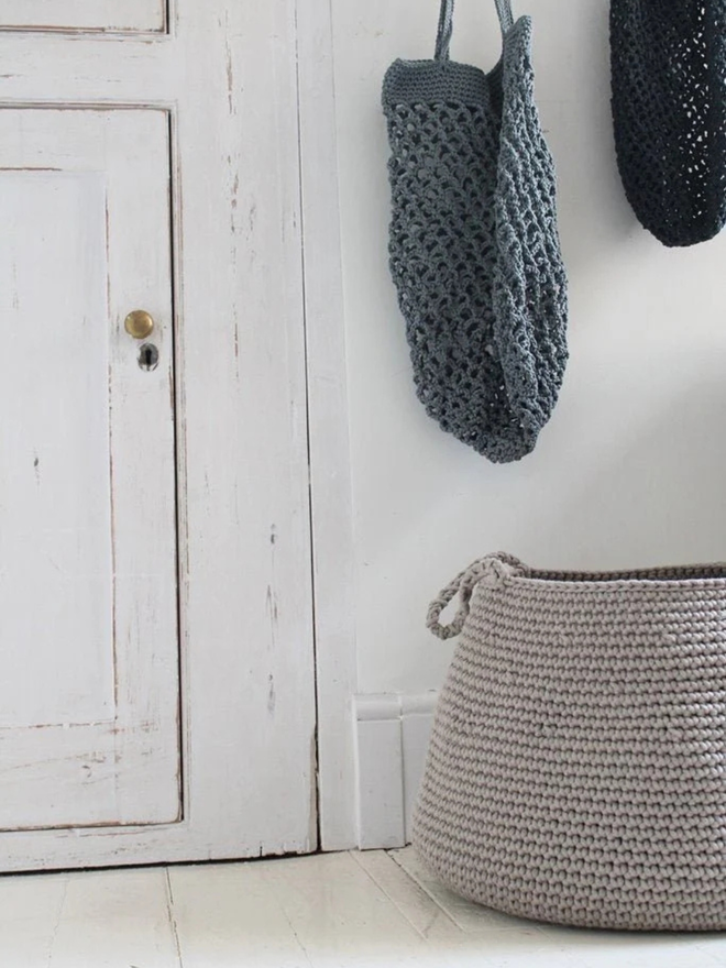 Zuri House. XL oatmeal basket.