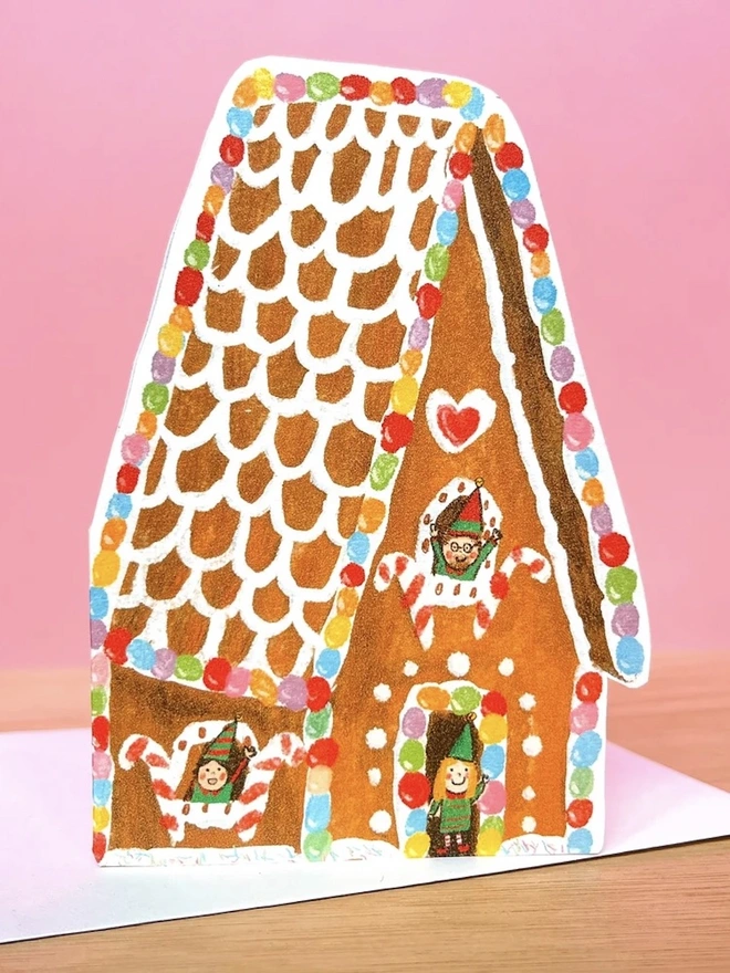 GINGERBREAD HOUSE CHRISTMAS DREAM HOME CARD