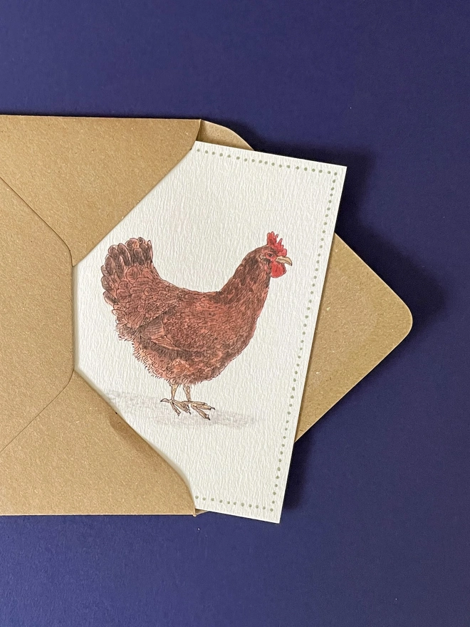 Garden Lover's Chicken Notecard