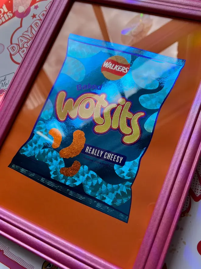 'Wotsits' ScreenPrint,  colourful wotsits screenprint sitting on a colourful surface. 