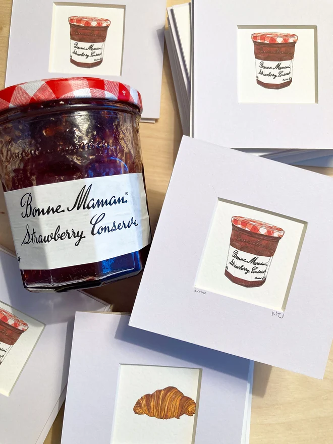 bonne maman strawberry jam mini print