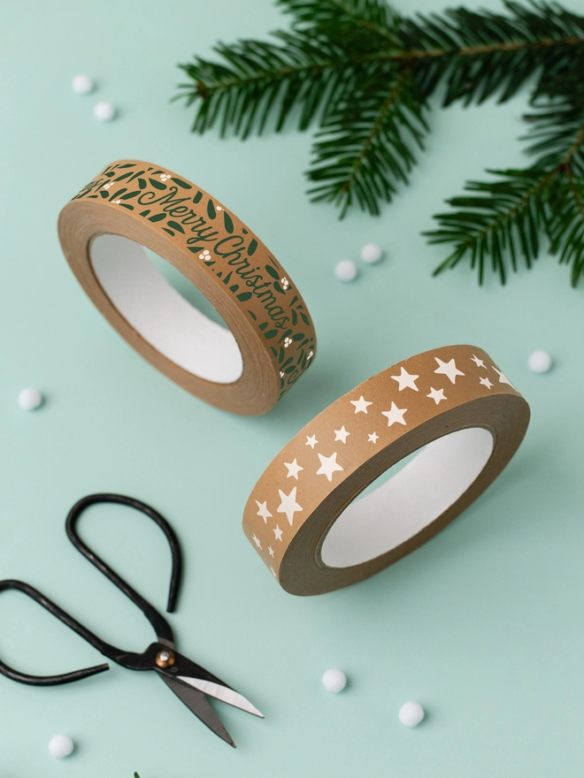 Merry Christmas Paper Tape and Star Paper Tape