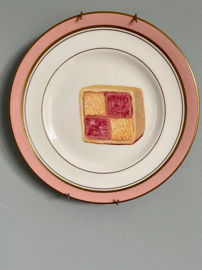 slice of battenburg cake