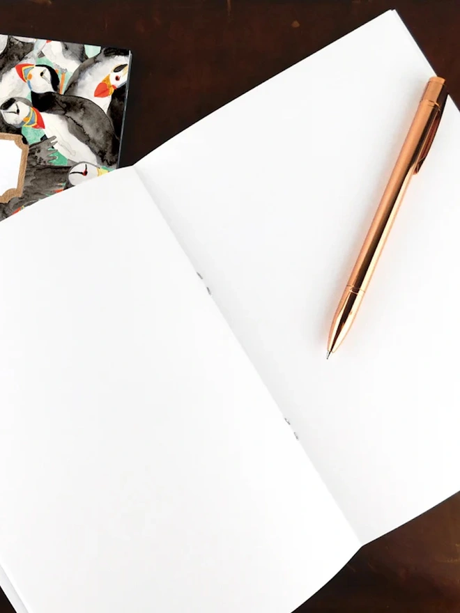Improbability of Puffins Print Notebook