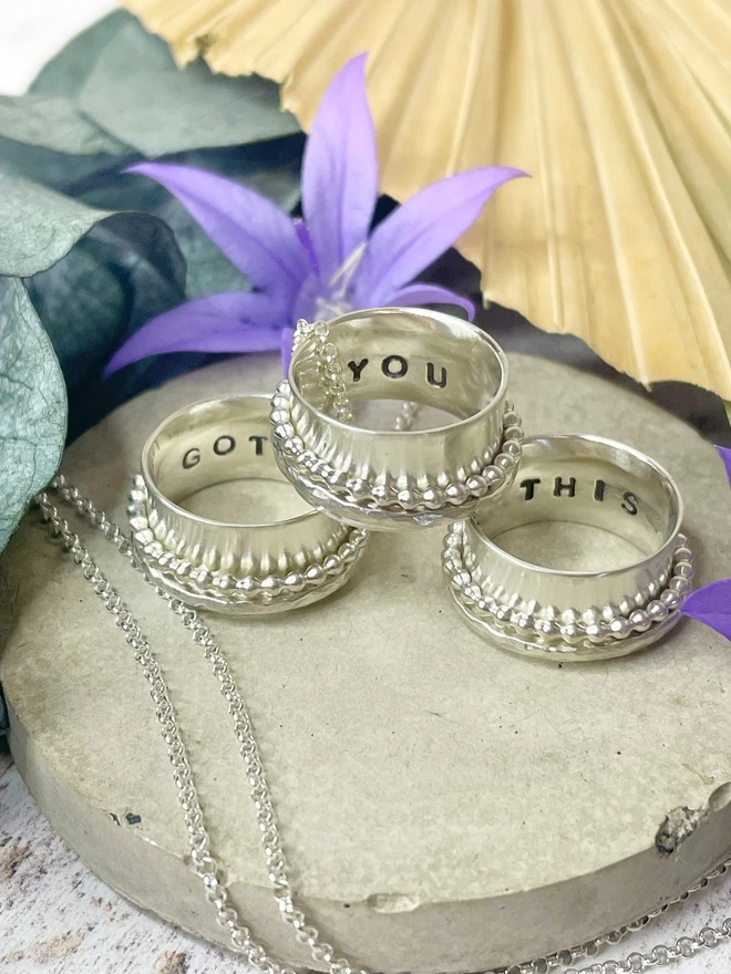 you got this motivational necklace spinner pendant recycled sterling silver celina c jewellery anxiety granduation new job or adventure holly and co