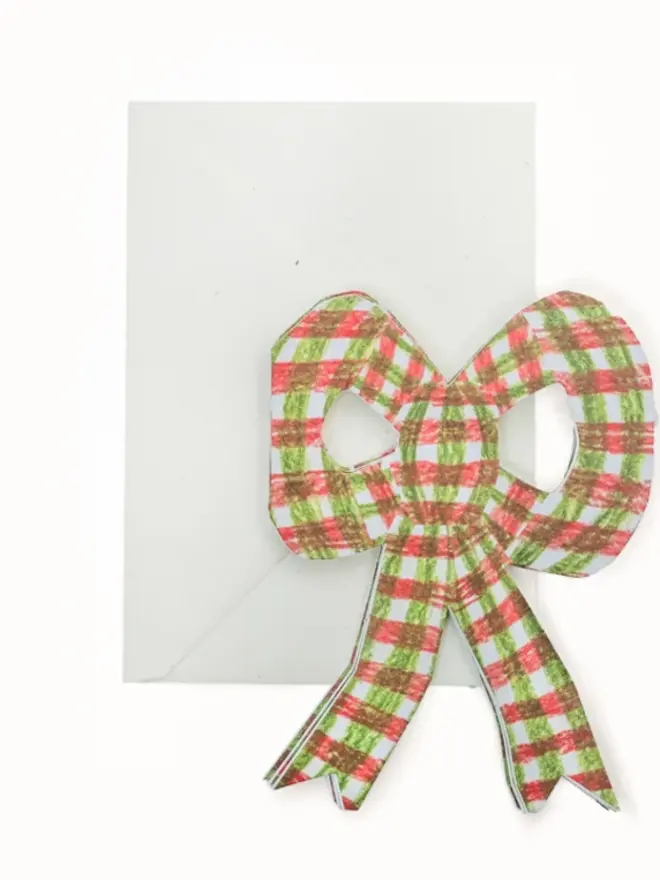 pink and green bow card