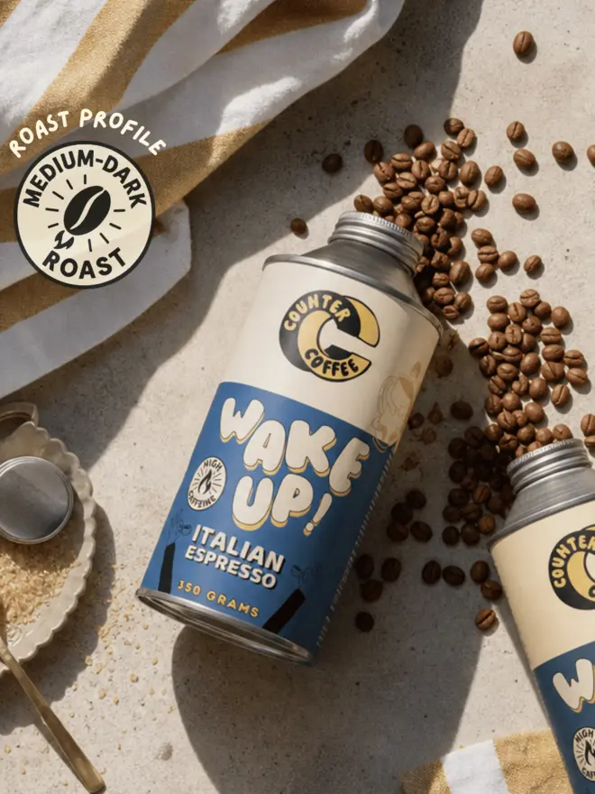 A Counter Coffee tin containing coffee