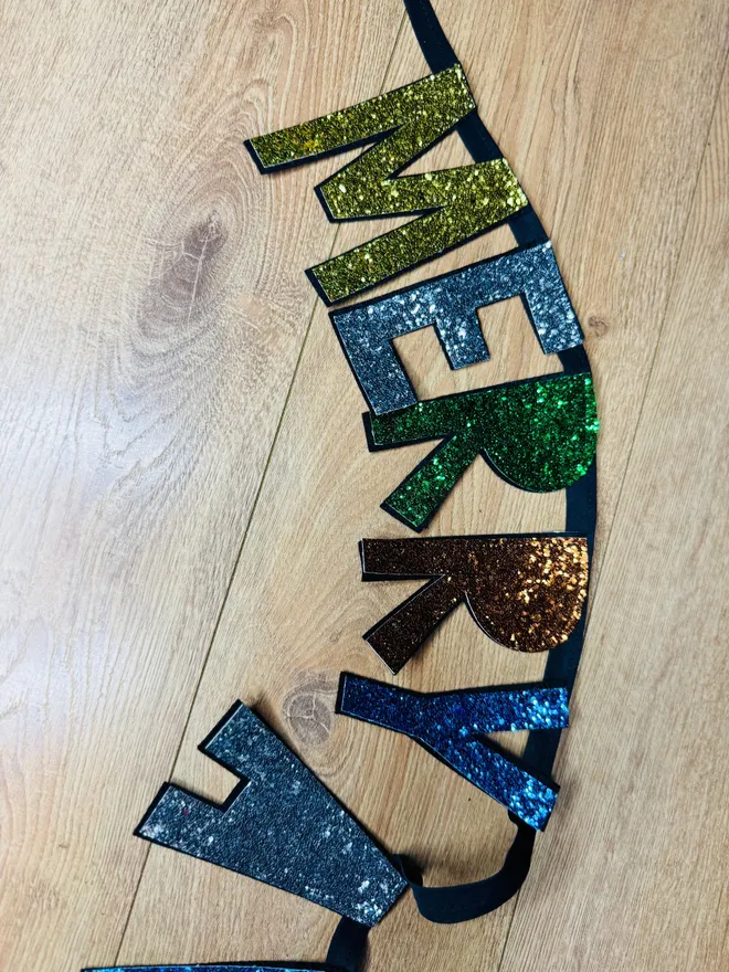 Glitter sign glitter bunting Christmas bunting merry Christmas Christmas garland glitter garland fire place garland