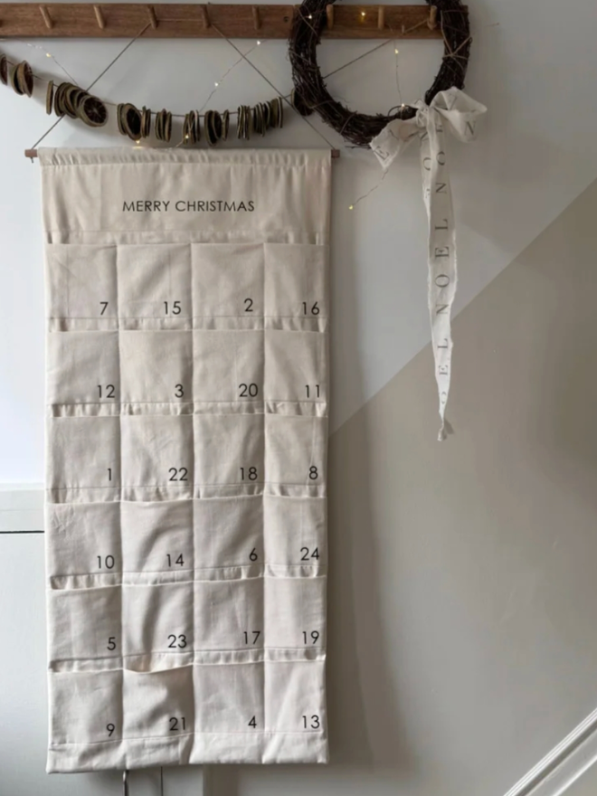Embroidered Advent Calendar. An advent calendar in Style 3
