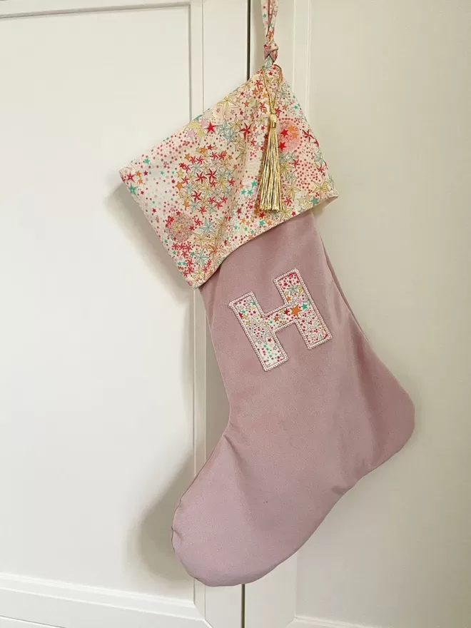 Liberty Blush Star Christmas Stocking