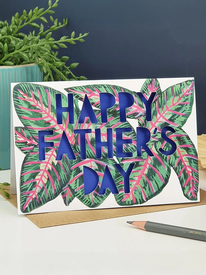 'Happy Father's Day' Bright Paper Cut Card