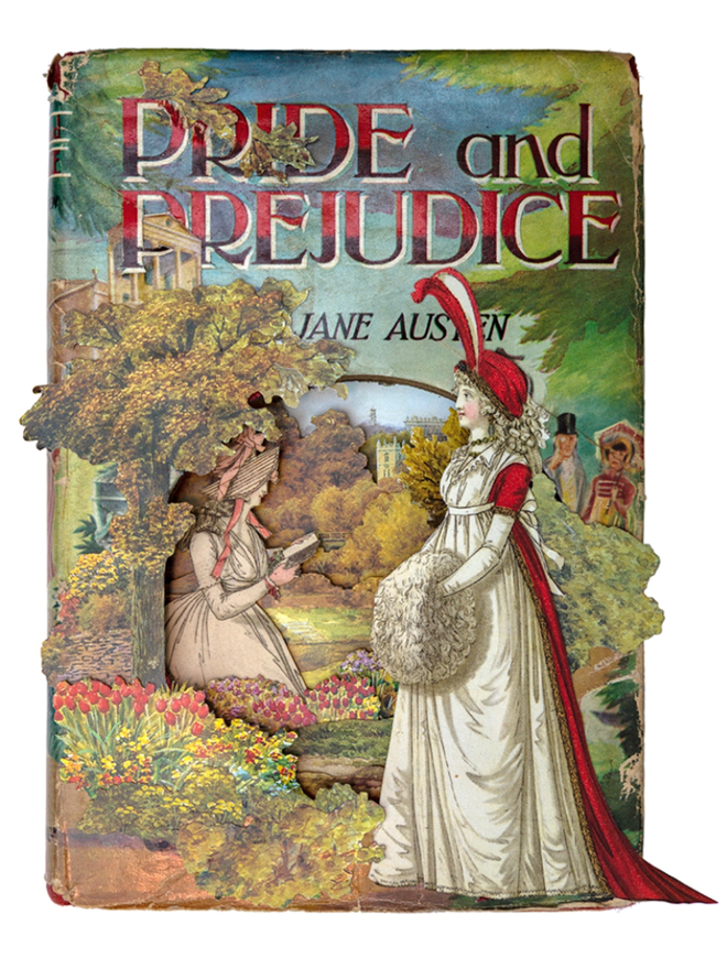 Pride and Prejudice V 'Picture Book' print of an original collaged artwork.