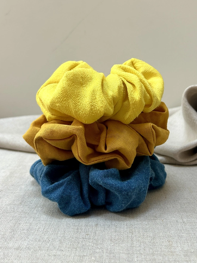 Naturally dyed scrunchie group shot
