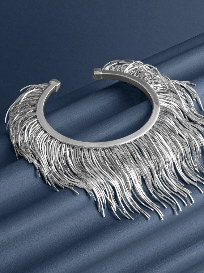 Loel silver feather cuff