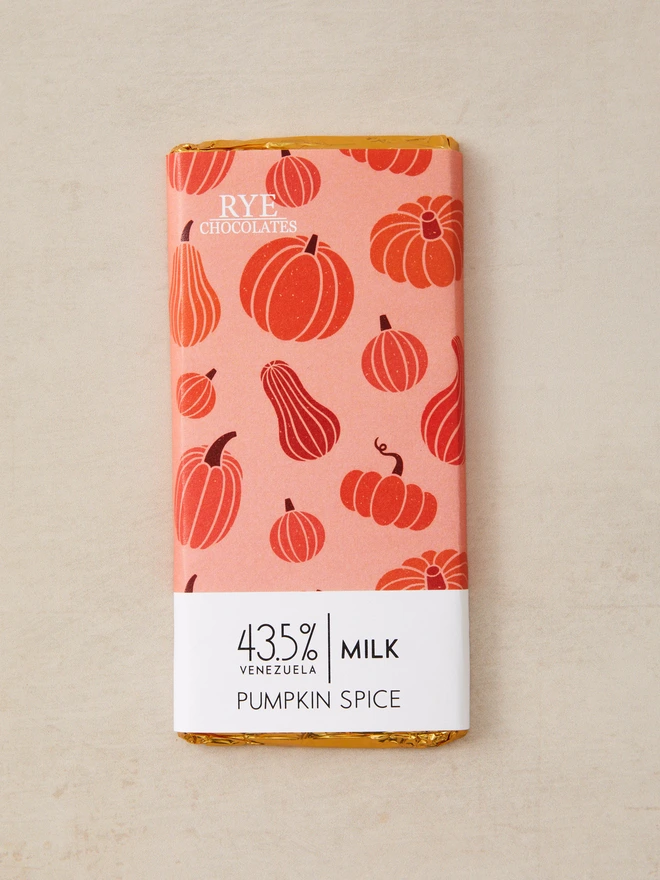 Pumpkin Spice Milk Chocolate Bar - 43.5% Venezuelan
