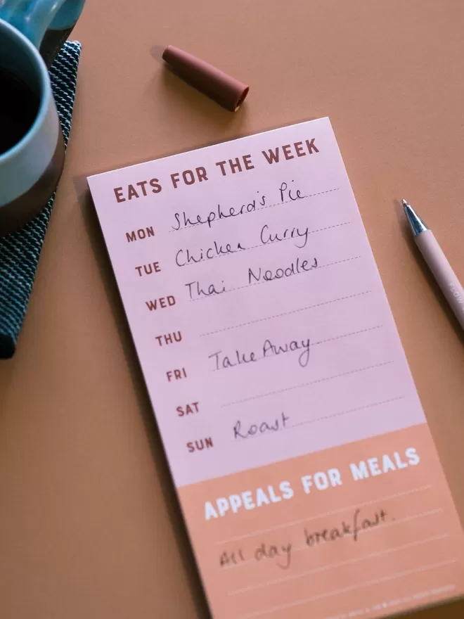 Eats For The Week Meal Planner Notepad