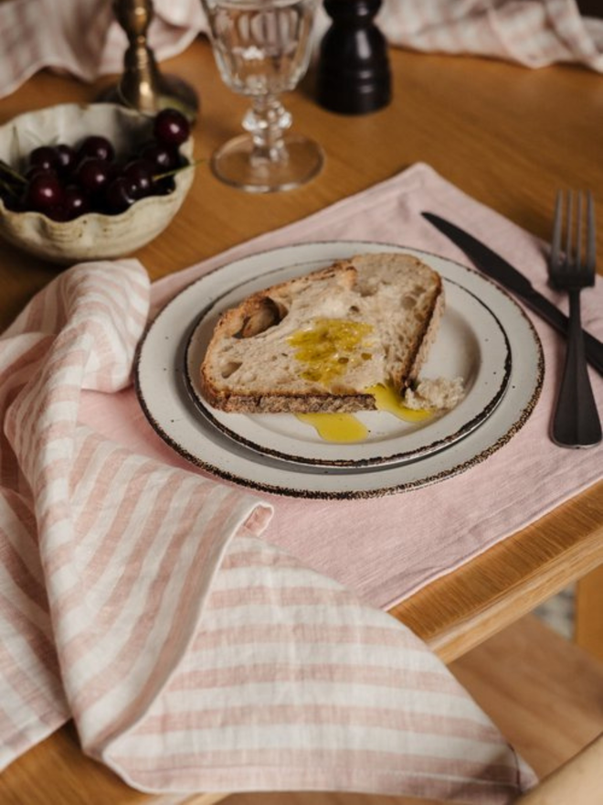 Striped linen place mat