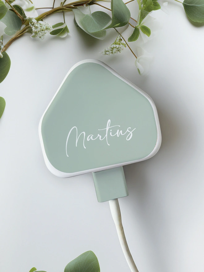 handwritten personalised iphone charger sticker