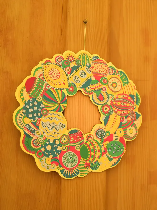 Bauble Cotton Board Wreath