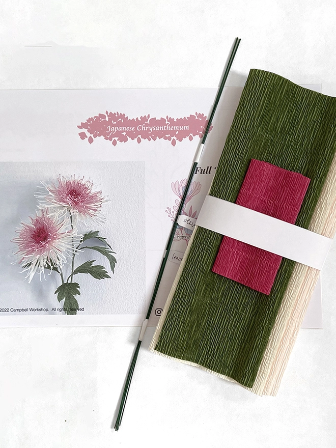 Crepe Paper Japanese Chrysanthemum DIY Kit