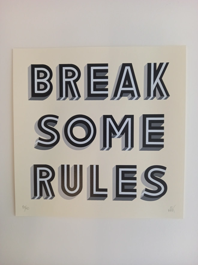 'Mischief' Break Some Rules Square Screenprint