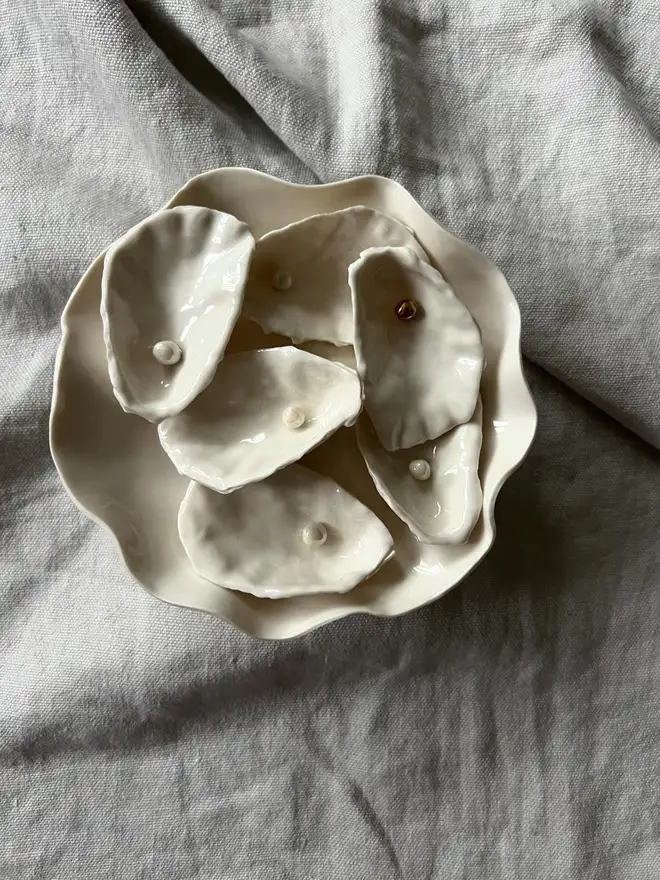 ceramic oyster trinket dish