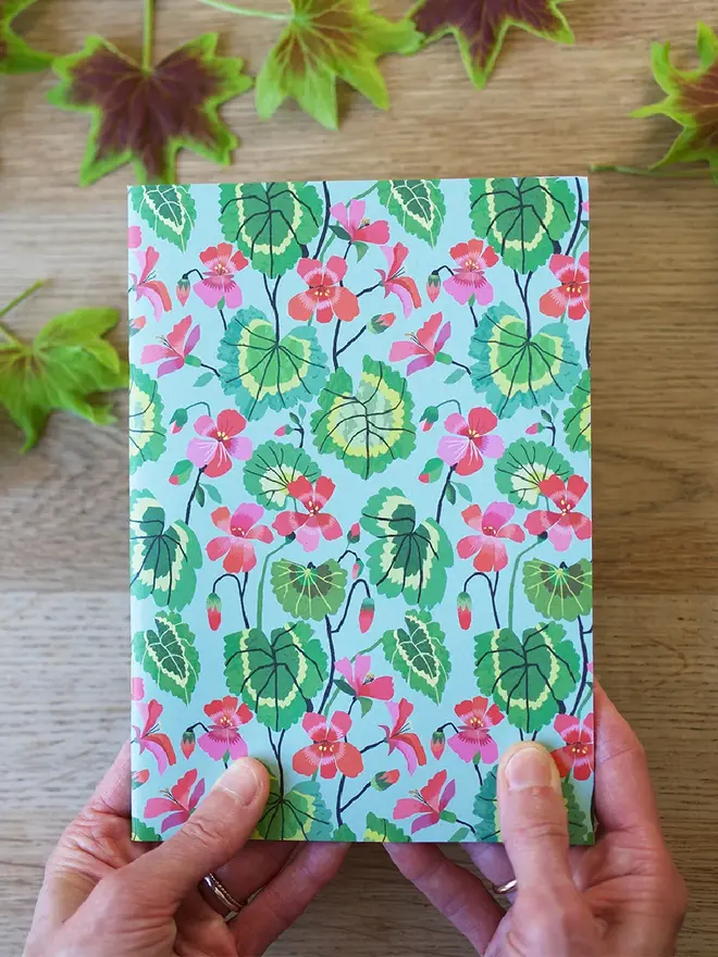 illustrated geranium notebook