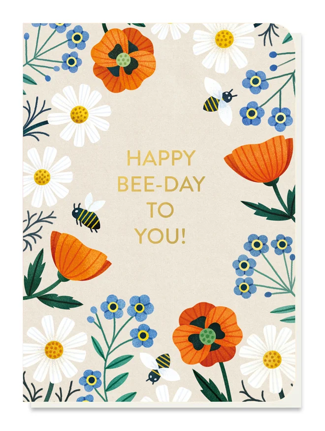 happy bday flower card