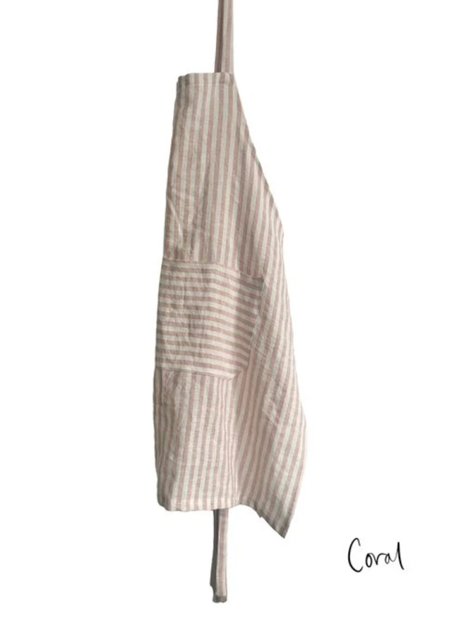 Striped Linen Full Apron