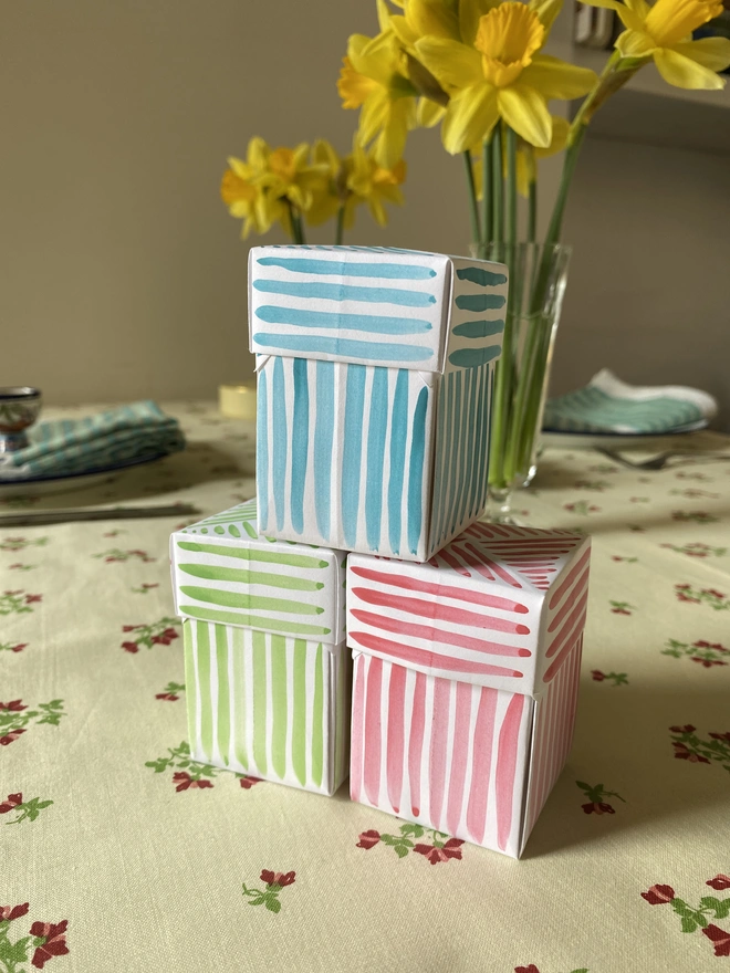 hand painted origami gift box