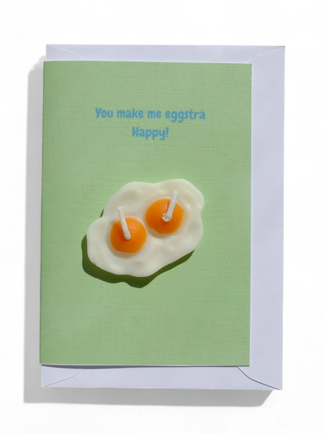 Eggcelent day card, card with candle 