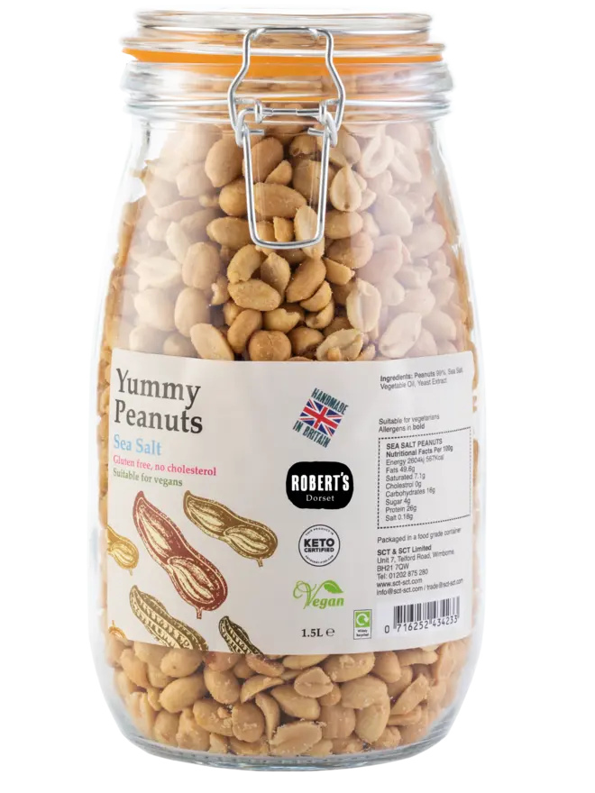 Yummy Peanuts Glass Jar