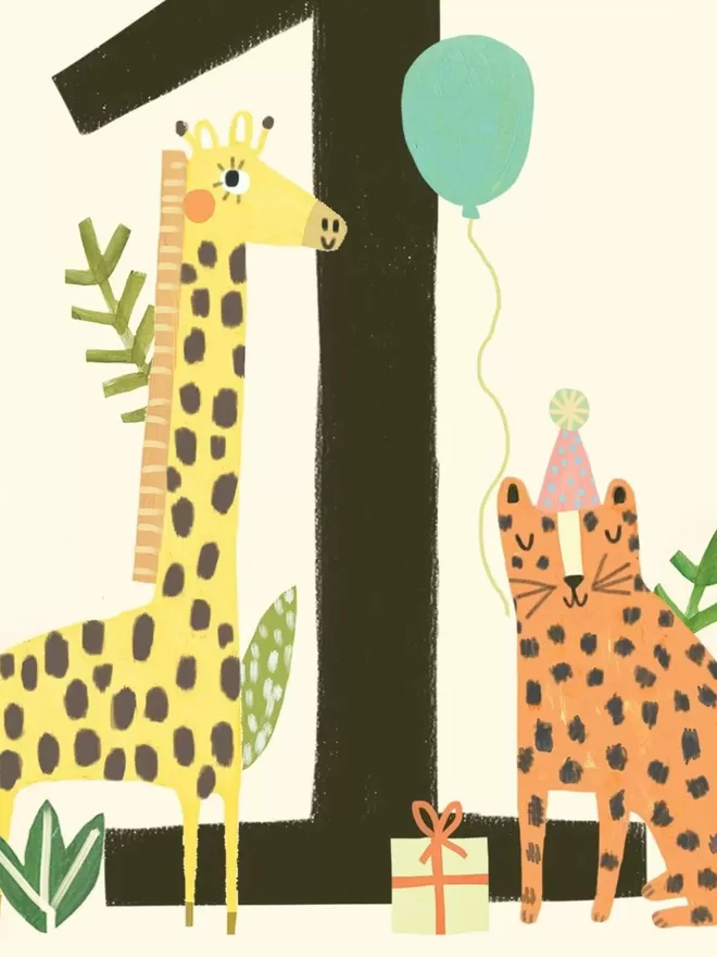 Personalised Jungle 1st Birthday Card