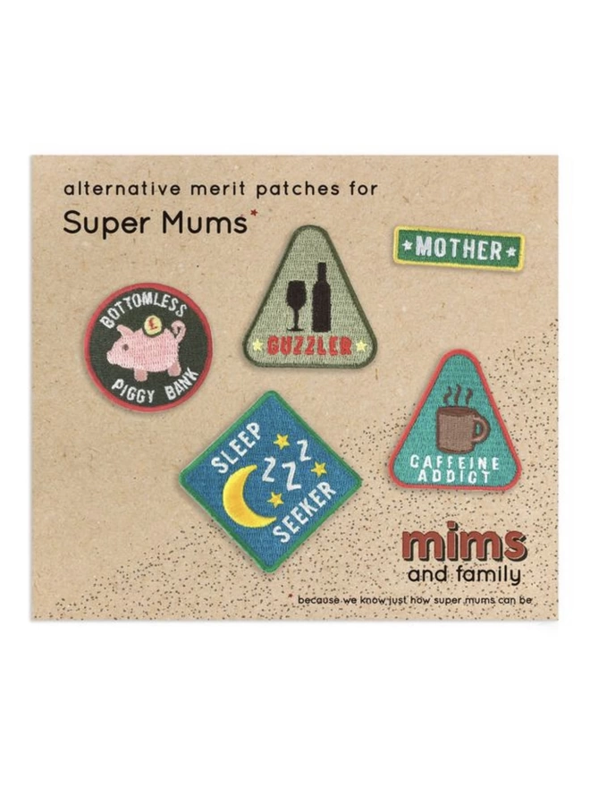 Card Mum Mother Mummy Embroidered Patch Mims & Family