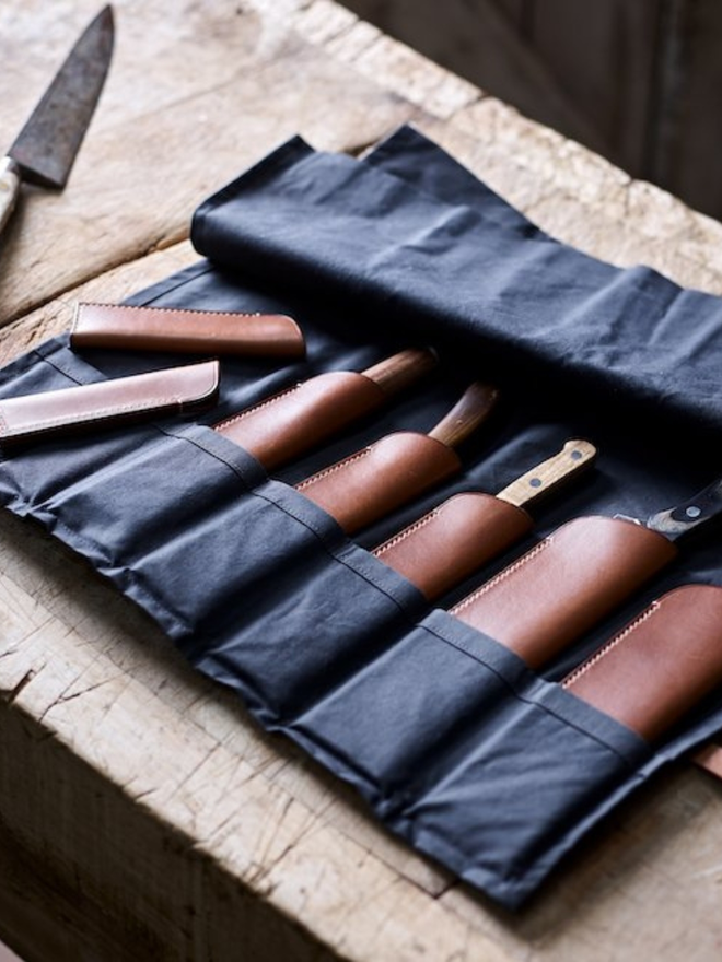 Waxed Cotton Knife Roll