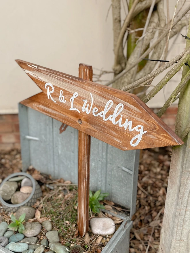 wedding arrow sign
