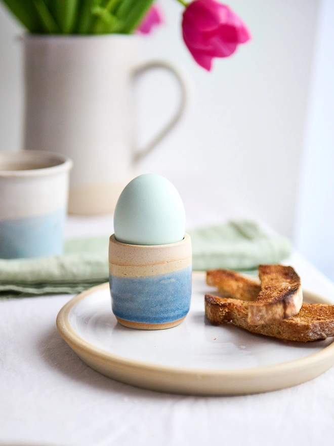 egg cup and plate