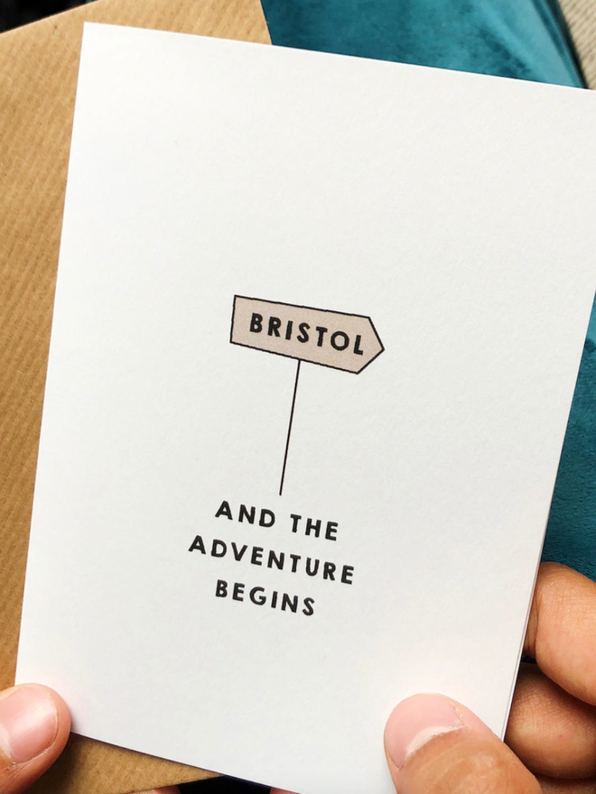 Personalised The Adventure Begins Card. A card highlighting a potential personalisation option.