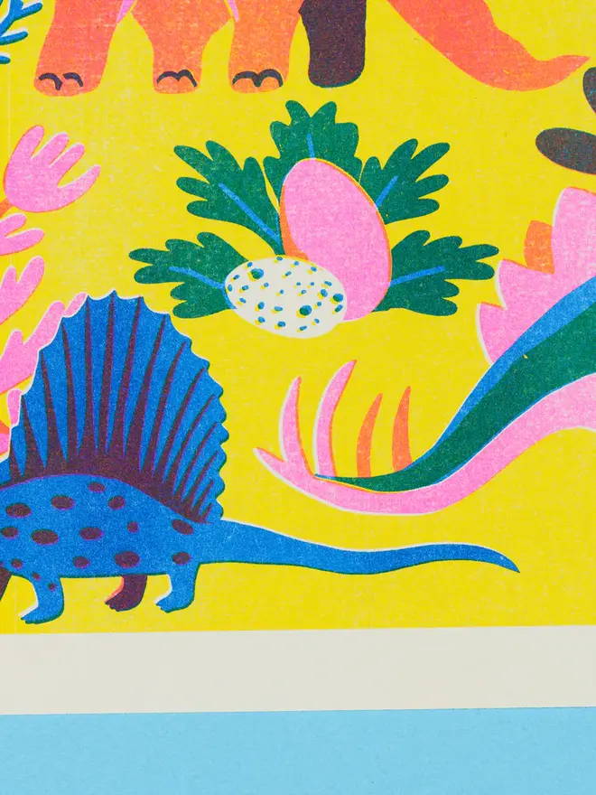 Dinosaur Risograph Print
