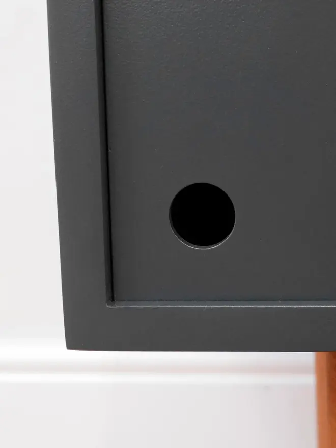 Mid Century Navy Vinyl Storage With Retro Pattern