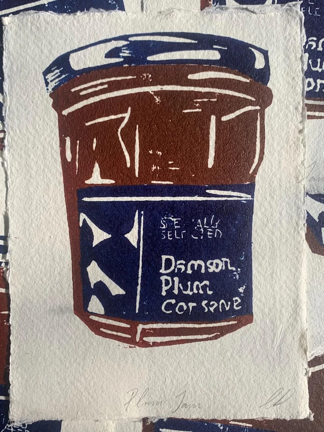 Jam Jar Linoprint