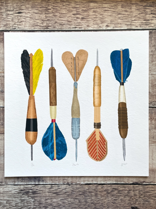 Darts-Limited Edition Giclee Print