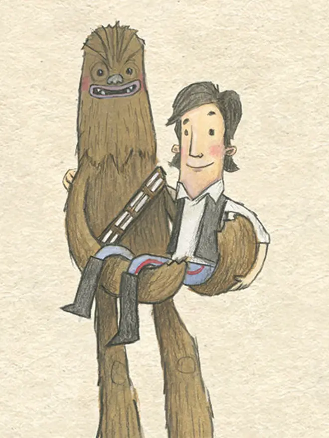 old pals chewbacca hans solo star wars card