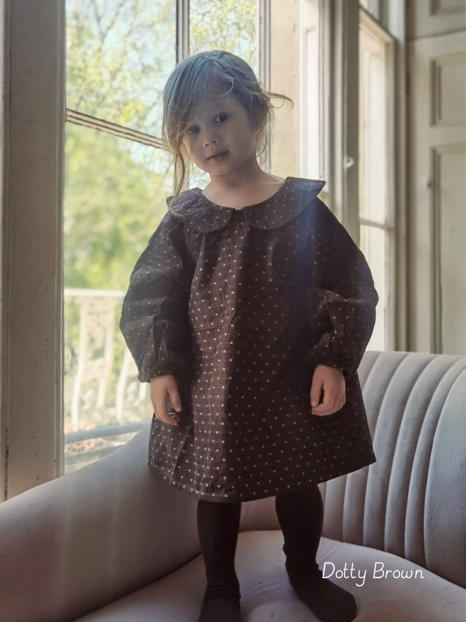 Kids' Organic Cotton Blouse Dress Peter Pan collars